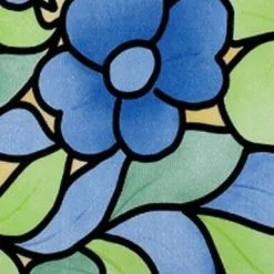 Overige Merken Raamfolie Bloemen Blauw (45cm)