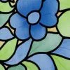 Overige Merken Raamfolie Bloemen Blauw (45cm)