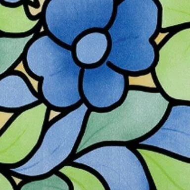 Overige Merken Raamfolie Bloemen Blauw (45cm)