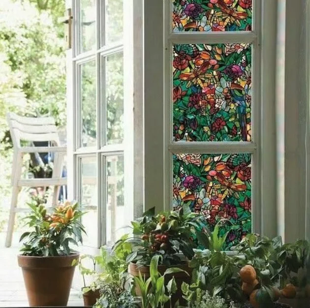 Overige Merken Raamfolie Libelle Glas In Lood (45cm) - Afbeelding 2