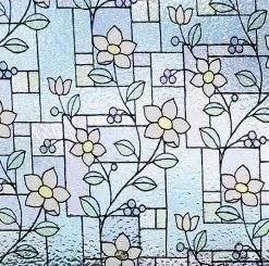 Lineafix Statisch Raamfolie Glas In Lood Bloem (46cm)